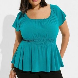 🆕️💙 1X BABYDOLL WASHABLE GAUZE SHORT SLEEVE TOP💙